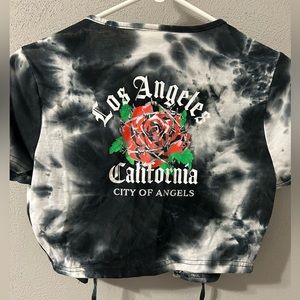 Graphic tie-dye crop tee